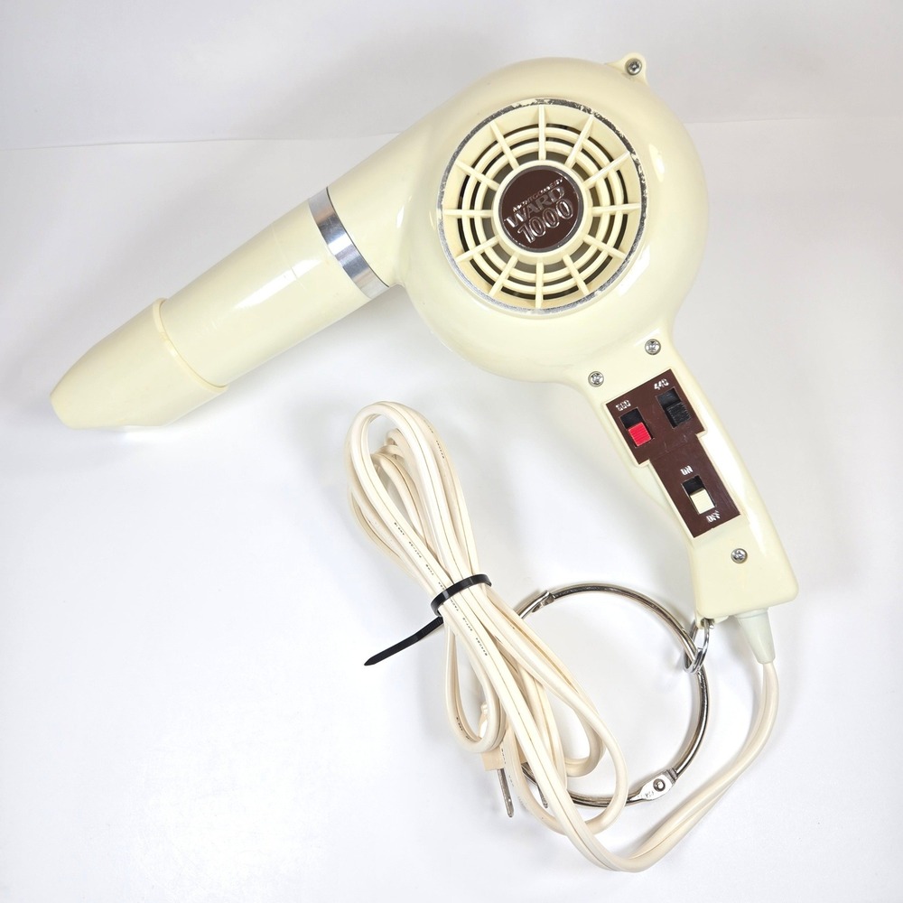 Vintage Montgomery Ward 1000 Hair Dryer Cream 1000W Japan 53-19389 MCM Retro